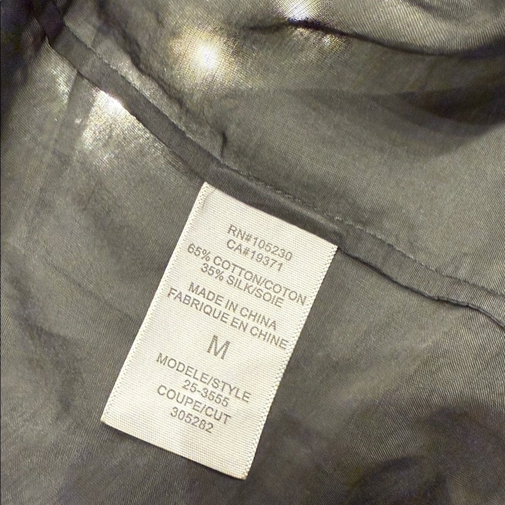 Gray Button-Up cotton/silk Dress with Lace size M - Picture 7 of 7